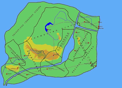 Карта Муфии с древними городами
